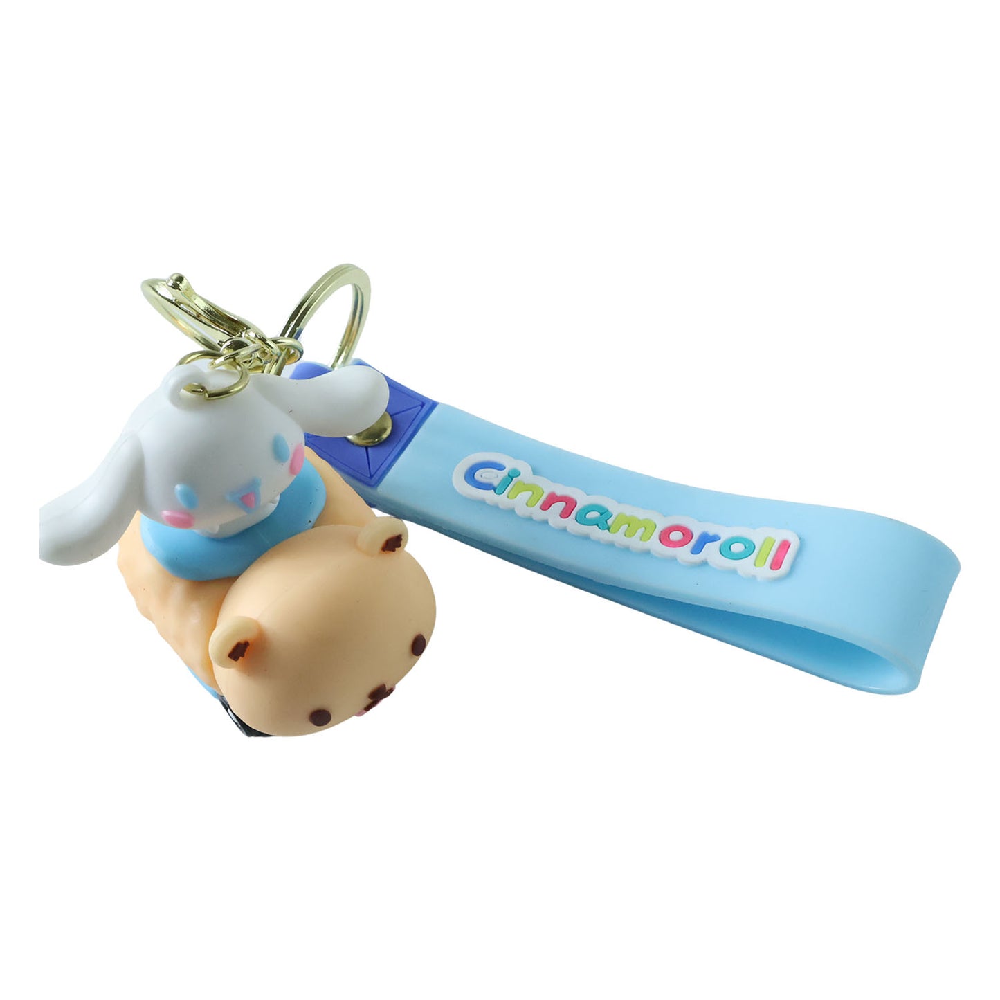 Cute cartoon dog character silicone keychain by Wukusy, featuring a colorful dog design on a small, durable keychain.