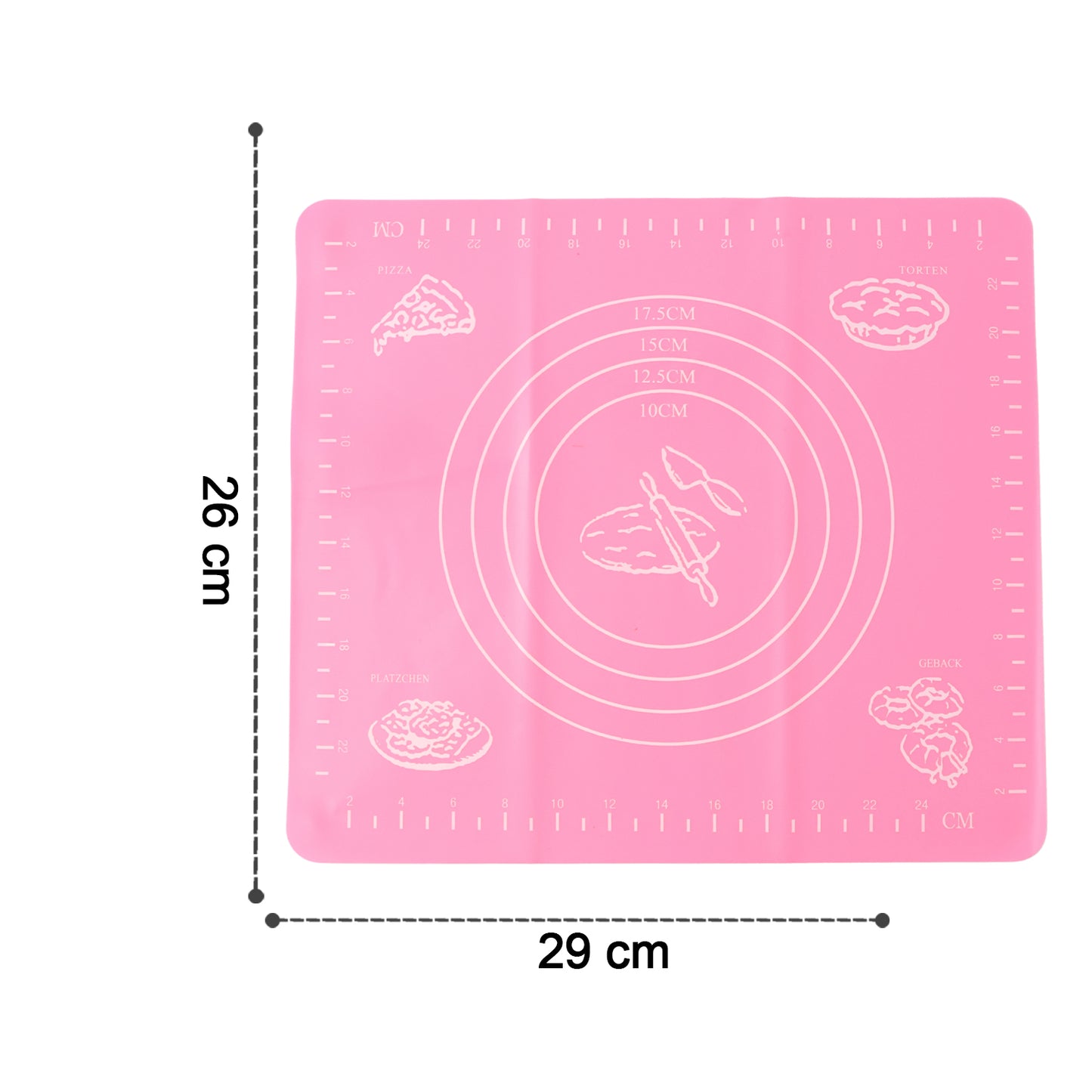 Wukusy non-stick dough rolling baking mat, 29x26 cm, for home kitchen use, with a smooth non-stick surface for easy dough handling.