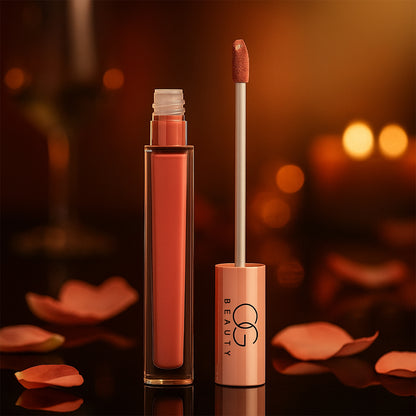 Wukusy Og Beauty Coral Charm Moisture Lock Liquid Lipstick in 4.5ml tube, featuring coral shade and sleek packaging.