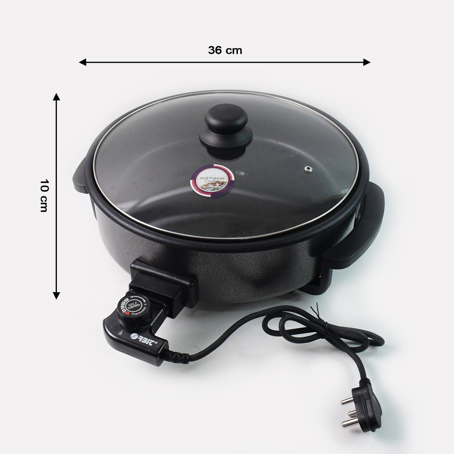 Wukusy Orbit Electric Multi-purpose Cooker 1500W in silver with digital control panel on a kitchen countertop