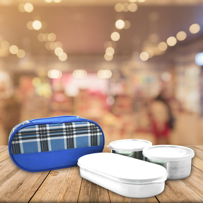 Set of three Wukusy stainless steel corporate lunch containers with secure lids, ideal for meal storage and on-the-go use.