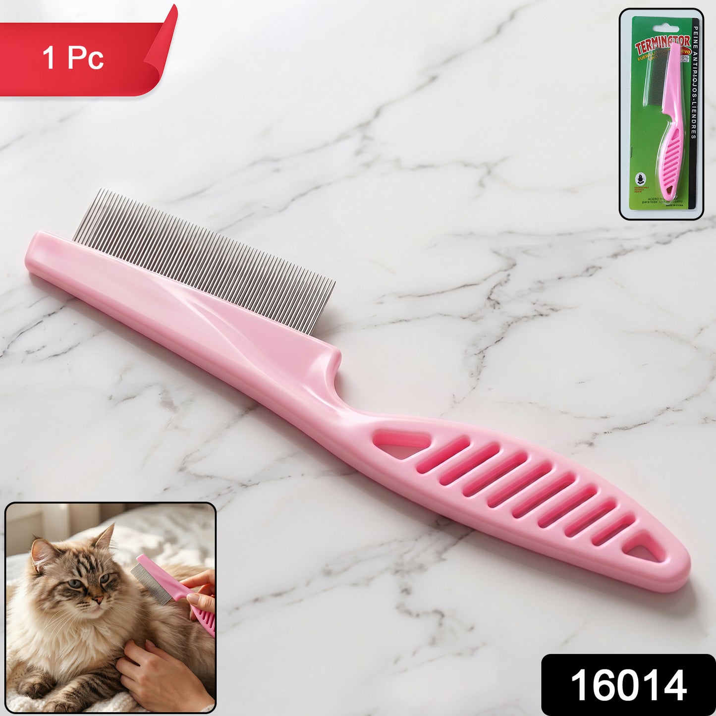 Wukusy pet dog grooming comb for hair removal and shedding control, featuring fine and wide teeth for fur cleaning.