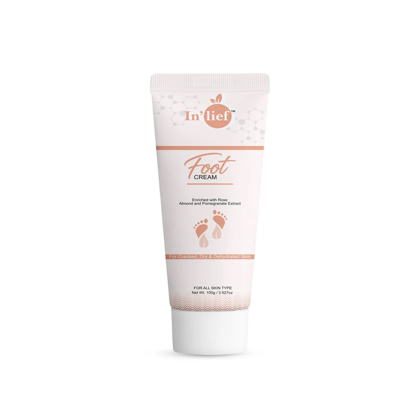 Wukusy Deep Nourishing Foot Care Cream in 100g jar, showing smooth cream texture and packaging for soft, healthy feet.