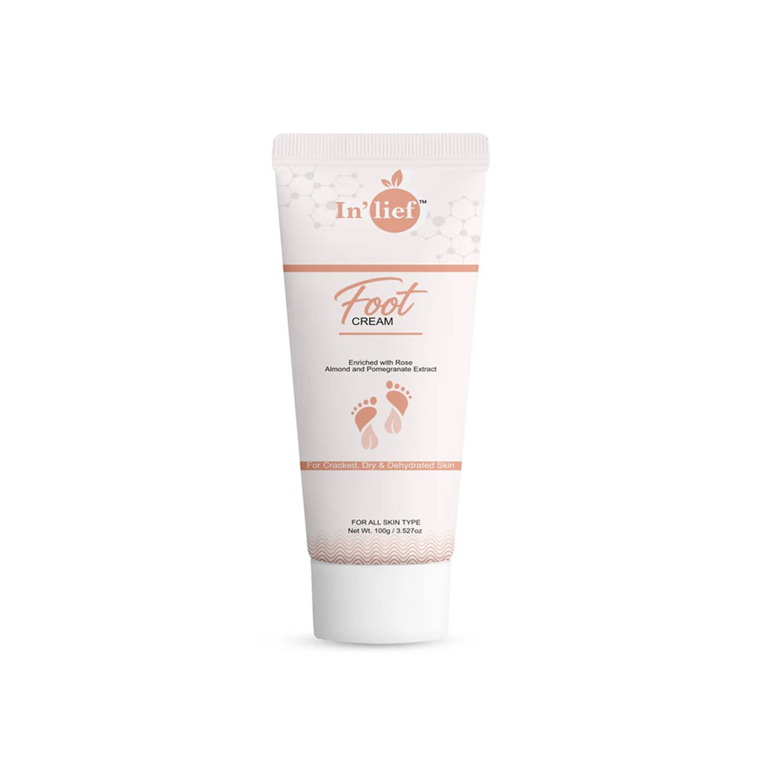 Wukusy Deep Nourishing Foot Care Cream in 100g jar, showing smooth cream texture and packaging for soft, healthy feet.