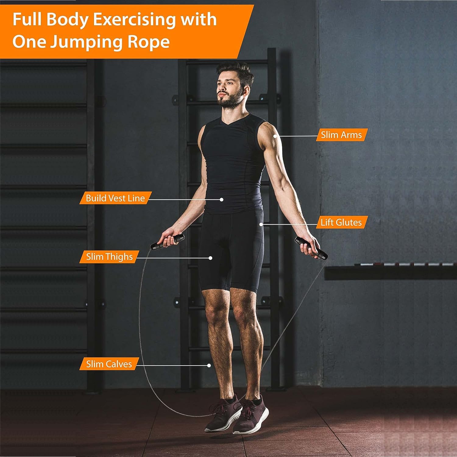 Wukusy high-speed skipping rope with foam padded handles for smooth jumps and comfortable grip during workouts.