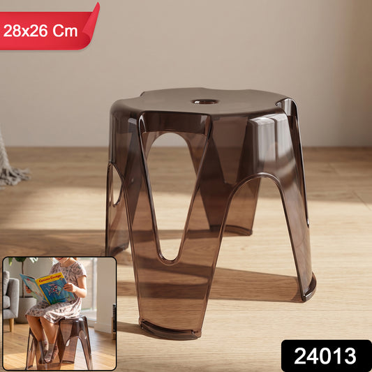 Wukusy plastic sitting stool, strong and durable for home, bathroom, and outdoor use, shown in a natural setting.