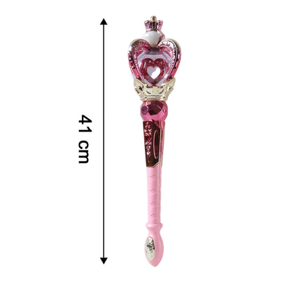 Wukusy Princess Magic Light Wand toy for kids with glowing tip, pink handle, and star-shaped design, battery not included
