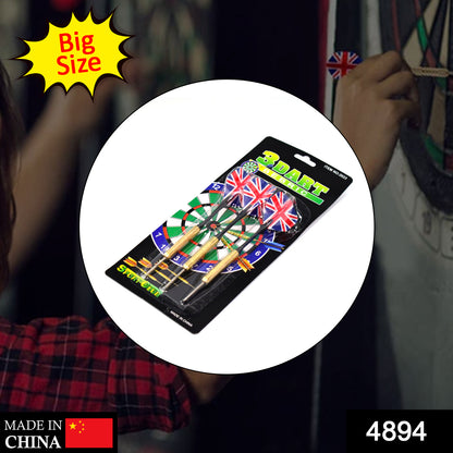 Wukusy 4894 Big 3-piece dart set with three darts for indoor or outdoor dartboard game, suitable for kids and adults.