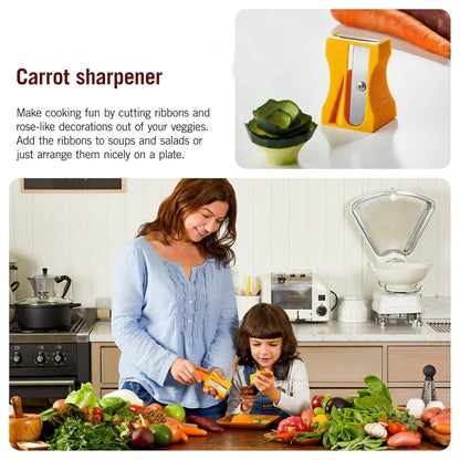 Wukusy multipurpose vegetable peeler tool with ergonomic handle and sharp blades for peeling and zesting vegetables.
