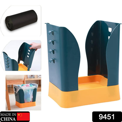 Wukusy expandable plastic waste bin for kitchen, bathroom, or bedroom with large capacity and built-in trash bag holder.