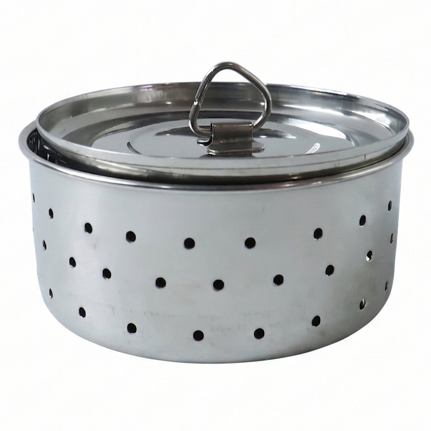 Wukusy stainless steel paneer maker mold with lid for cheese and tofu press, compact kitchen tool for homemade cheese.