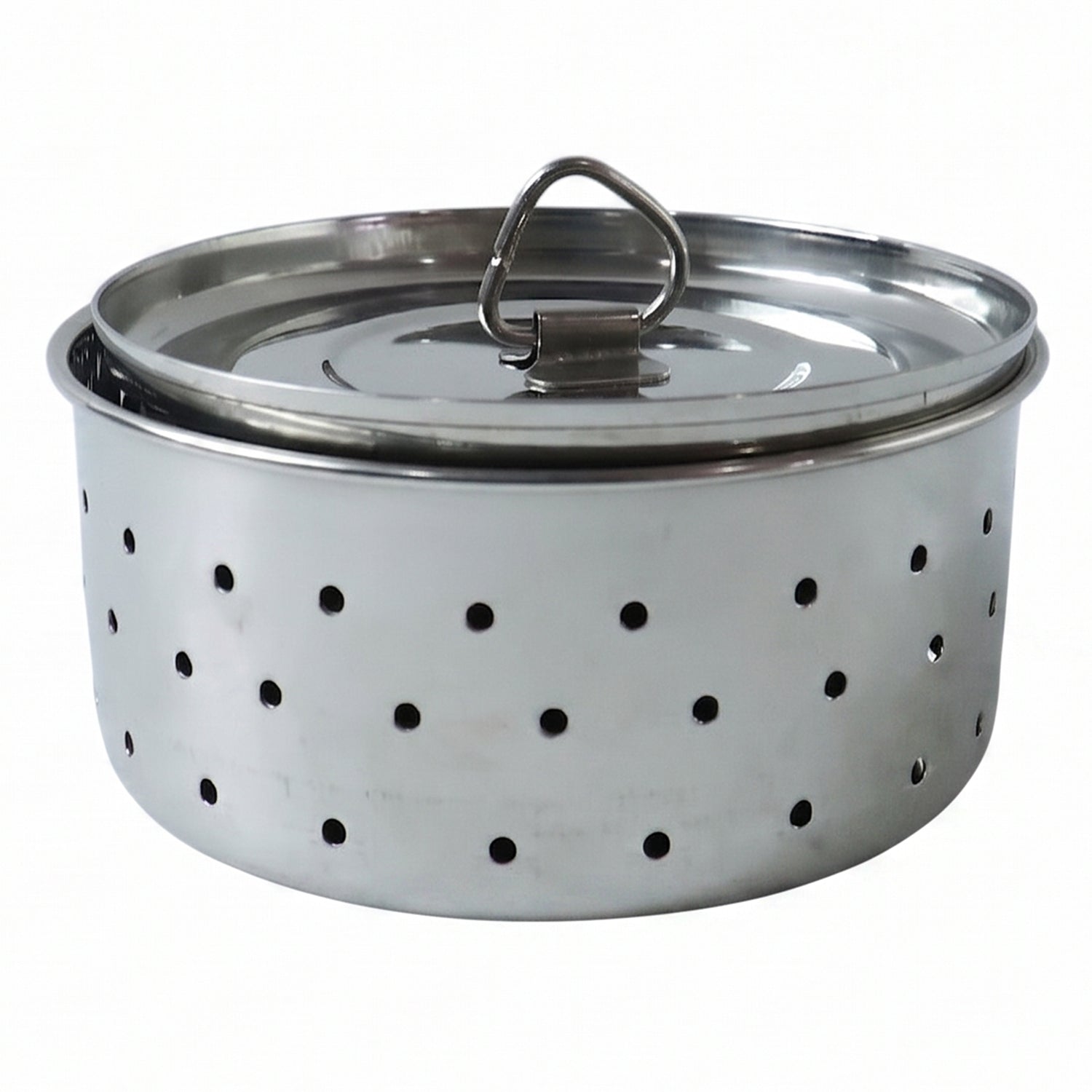 Wukusy stainless steel paneer maker mold with lid for cheese and tofu press, compact kitchen tool for homemade cheese.