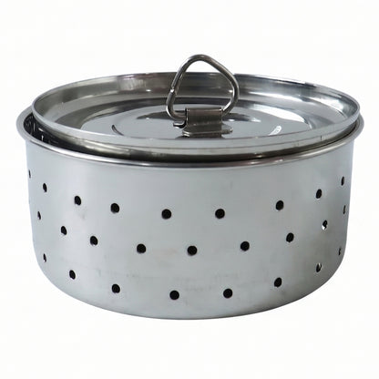 Wukusy stainless steel paneer maker mold with lid for cheese and tofu press, compact kitchen tool for homemade cheese.