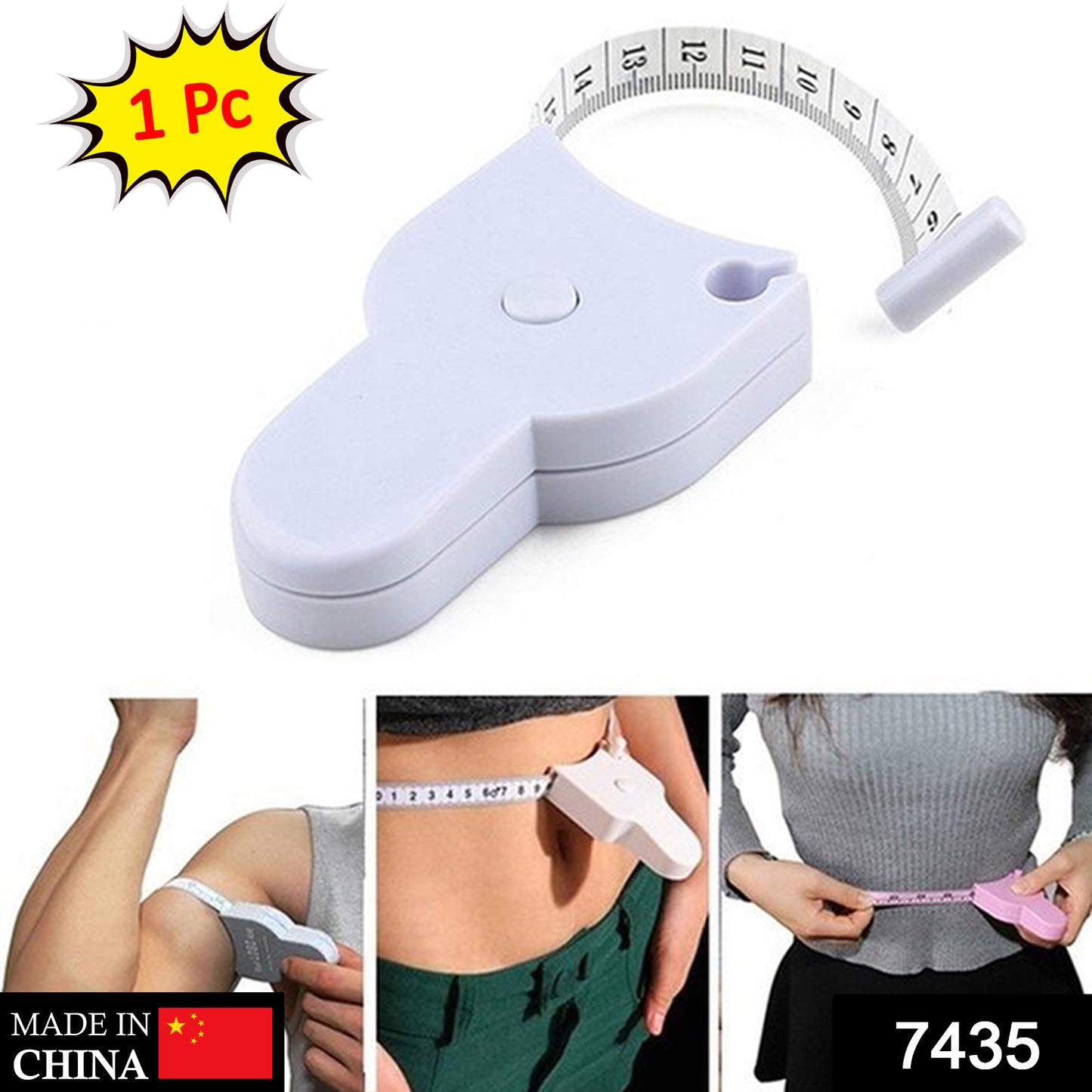 Wukusy 7435 fitness measuring tape showing flexible tape with measurement markings for body and object measurements