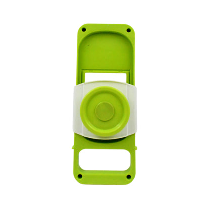 Wukusy 5-in-1 foldable vegetable slicer with stainless steel blades, protective guards, for slicing, julienning, and grating vegetables.