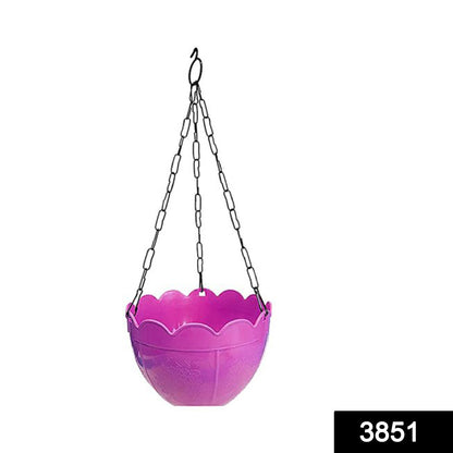 Wukusy 3851 flower pot with hanging chain for houseplants, garden, or balcony decor, featuring a stylish ceramic design.