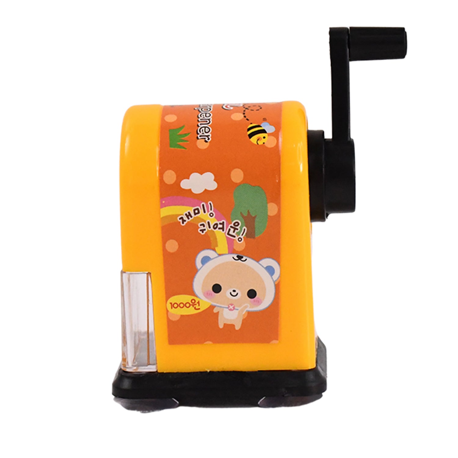 Wukusy office table pencil sharpener, compact and durable for easy sharpening of pencils on a desk or workspace.