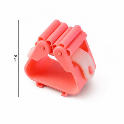 Wall-mounted Wukusy plastic broom holder clip for organizing mops and brooms in a neat, space-saving storage solution.