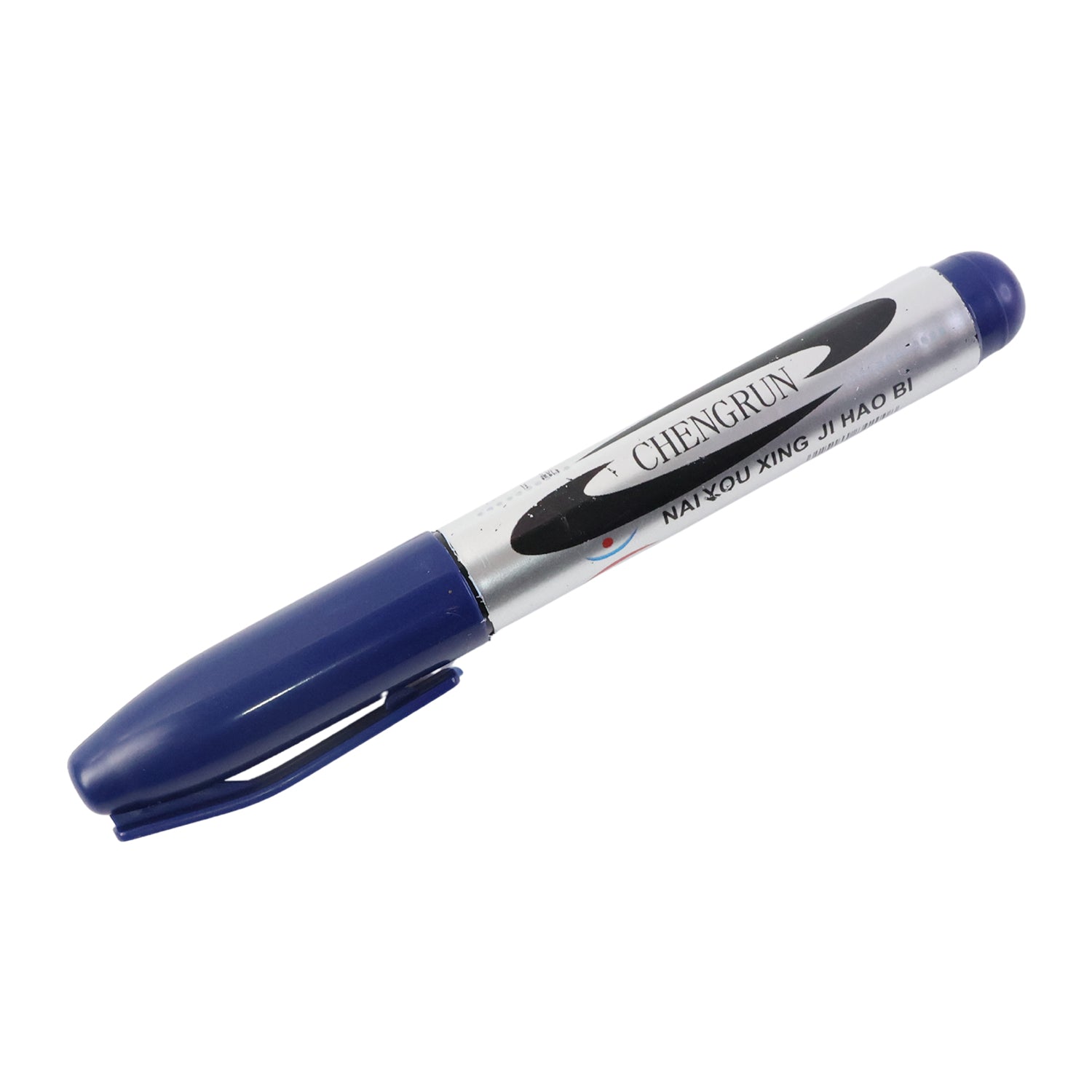 Wukusy premium permanent blue marker pen, single blue ink marker with fine tip, ideal for writing and drawing on various surfaces.