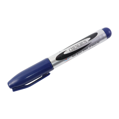 Wukusy premium permanent blue marker pen, single blue ink marker with fine tip, ideal for writing and drawing on various surfaces.