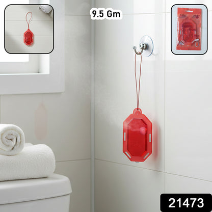 Wukusy hanging bathroom air freshener with apple scent, gel form, 9.5g, designed to freshen bathroom spaces naturally.