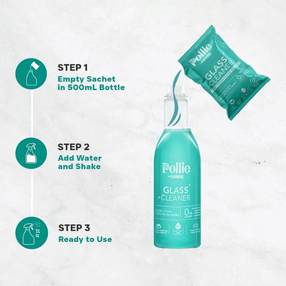 Wukusy Pollic Kadam concentrated glass mirror cleaner refill kit with reusable spray bottle for home improvement.