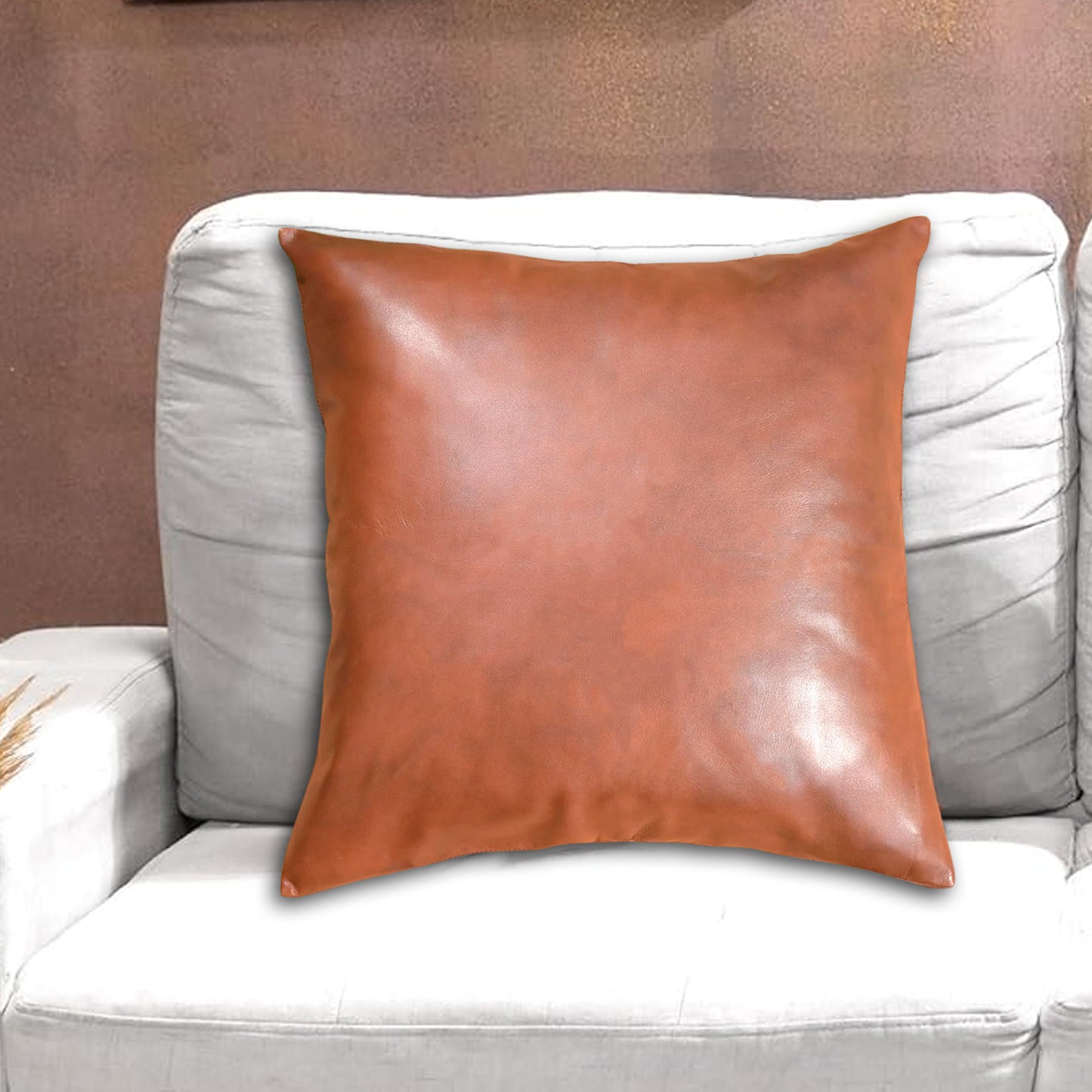 Soft decorative pillow cover by Wukusy, 60x60 cm, perfect for sofa, bed, or chair, adds farmhouse charm to living room decor.