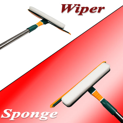 Wukusy 3-in-1 glass wiper cleaning floors, glass surfaces, and dust in household or office settings.