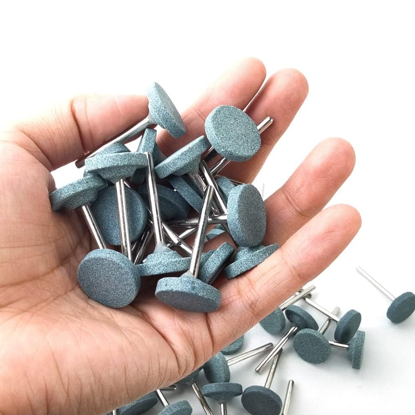 Set of three Wukusy abrasive mounted stone grinding heads for home improvement projects, suitable for grinding and polishing tasks.