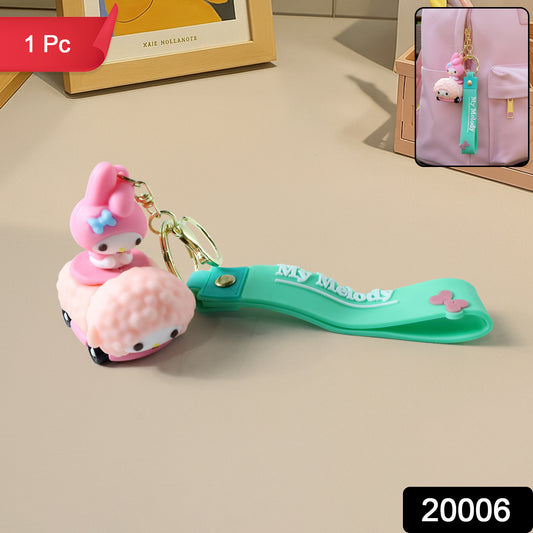 Cute cartoon character silicone keychain by Wukusy featuring a colorful, playful design on a keyring.