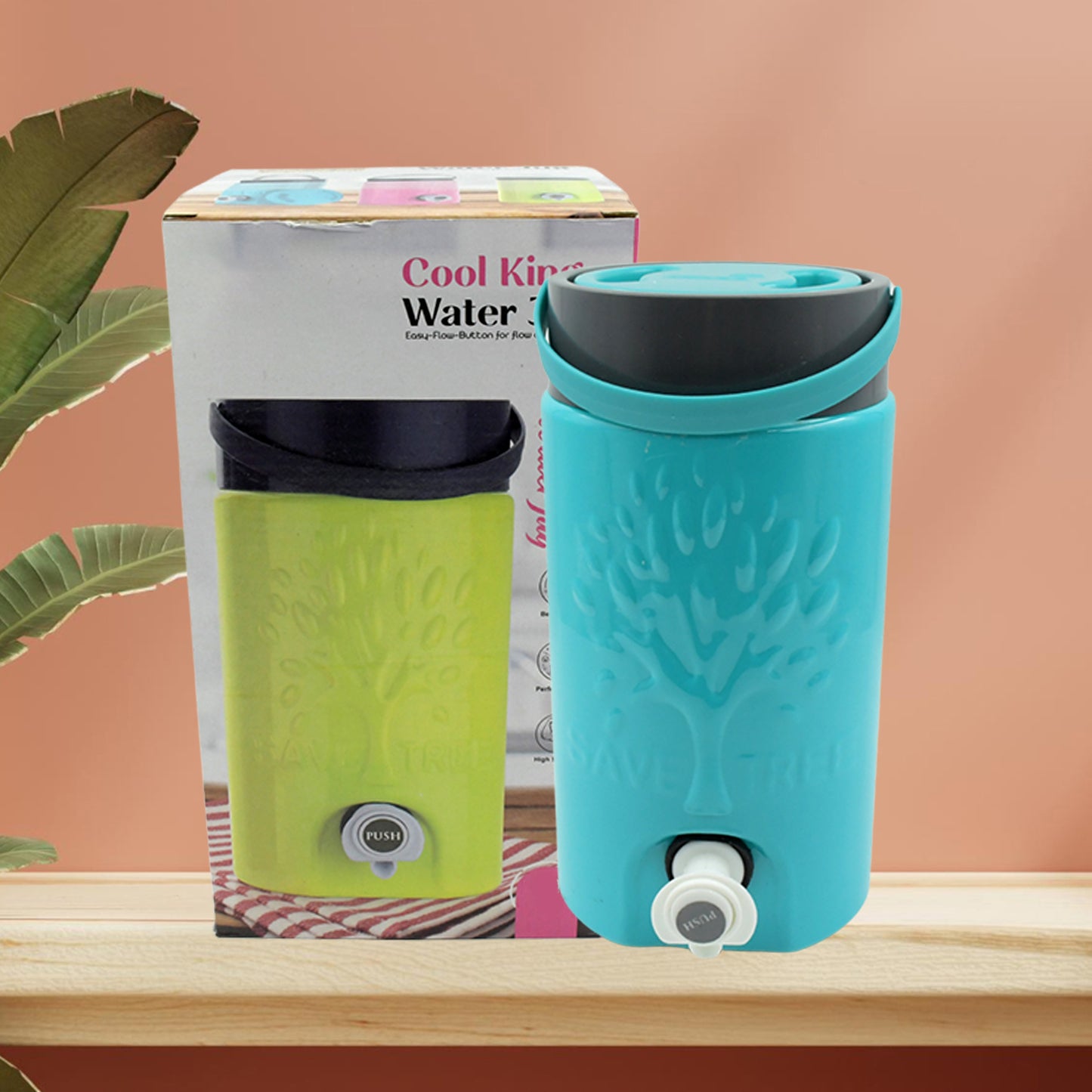 Wukusy insulated plastic water jug with sturdy handle and tap, 3000ml capacity, ideal for camping, travel, and home water storage