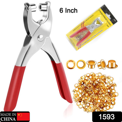 Wukusy grommet setting tool with 25 gold eyelets and steel punch kit for leather, fabric, and craft projects.
