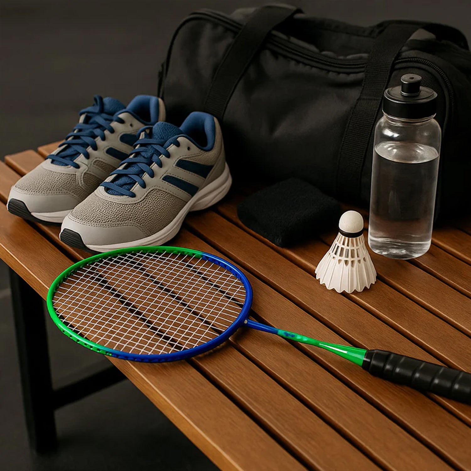 Lightweight Wukusy kids' badminton racket set with two rackets and carry bag, ideal for young players and outdoor play.