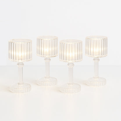 Set of 4 Wukusy LED crystal-effect table lamps for home decor, featuring modern design with shimmering crystal details.