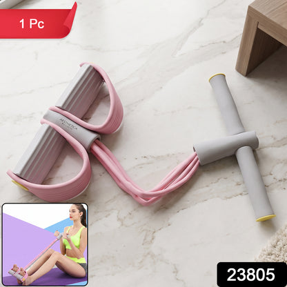 Wukusy portable resistance exercise pull rope with foot pedal support, used for strength training and muscle toning.