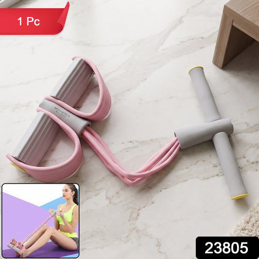 Wukusy portable resistance exercise pull rope with foot pedal support, used for strength training and muscle toning.
