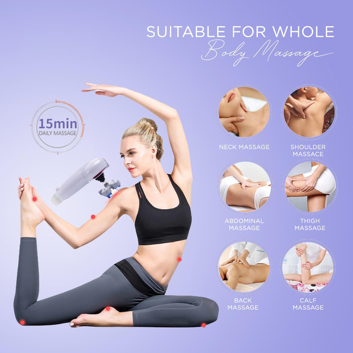 Wukusy 8-in-1 electric full body massager set with multiple attachments for soothing health care massage therapy.