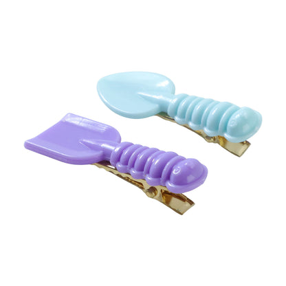 Set of four Wukusy decorative hair clips shaped like cute spoons and spatulas, perfect for adding playful style to hairstyles.