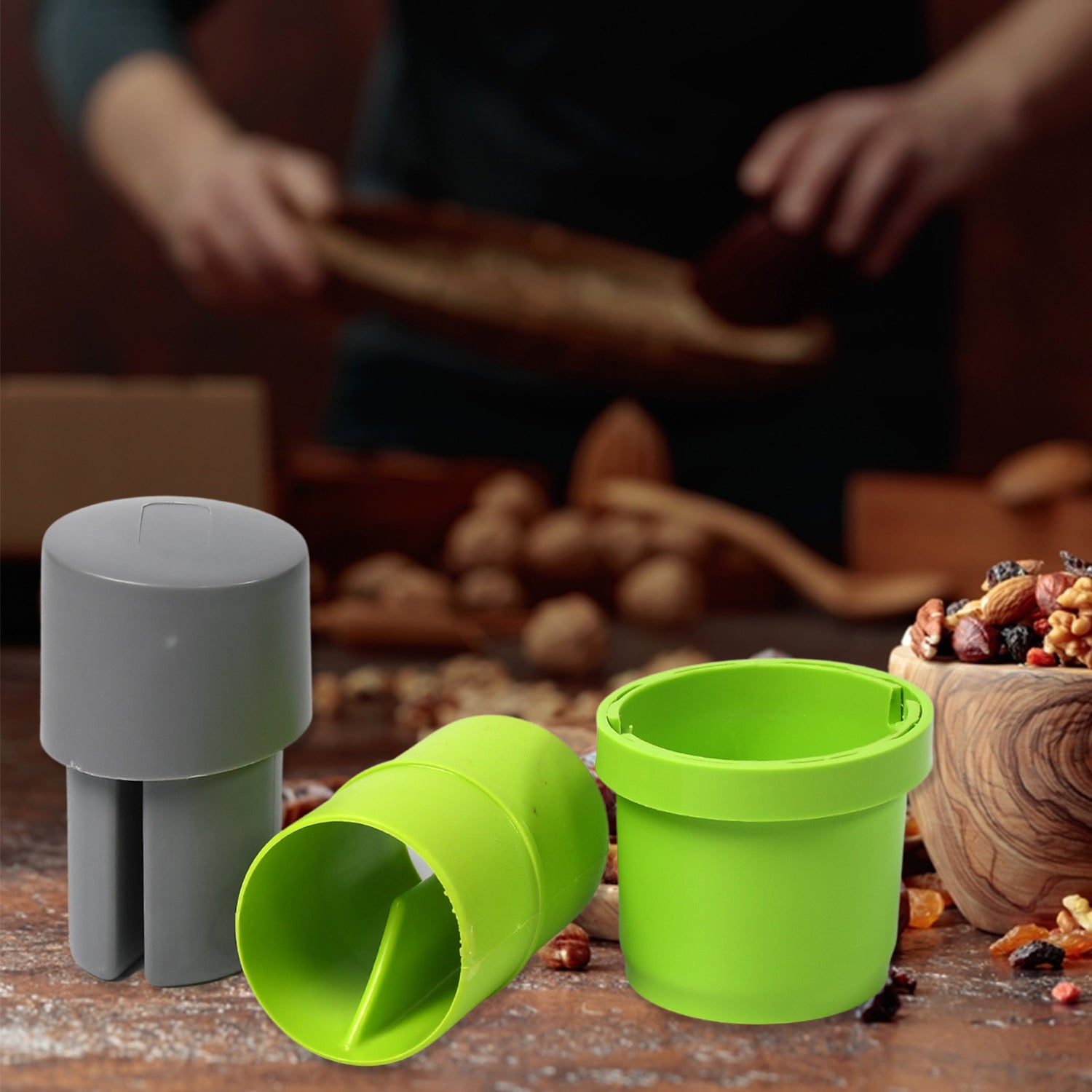 Wukusy 5333 plastic dry fruit and paper mill grinder, chocolate cutter, and butter slicer with 3-in-1 blade in multicolor.