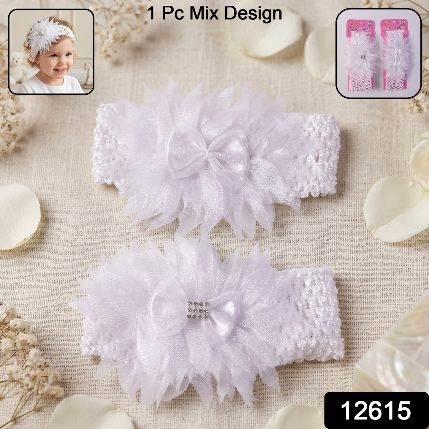 Wukusy premium elastic soft hair headband with mixed design, suitable for styling and keeping hair in place.