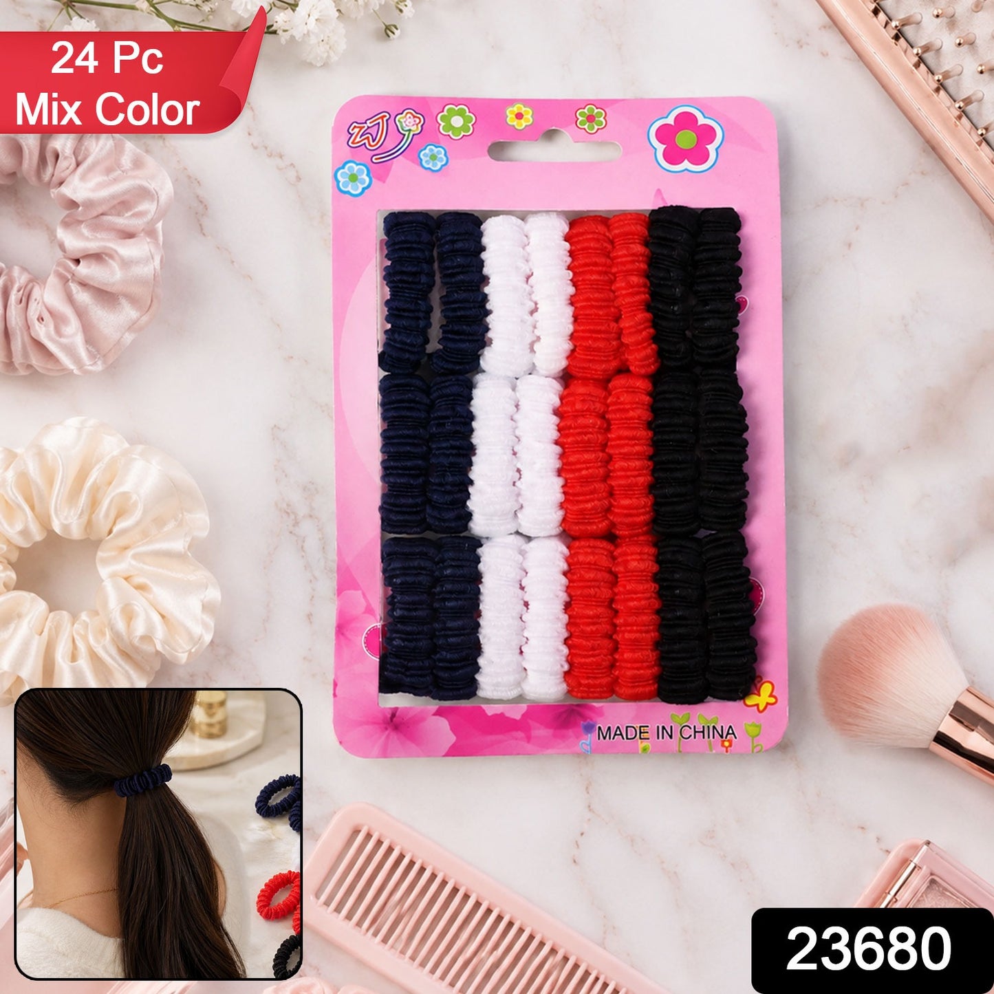 Set of colorful soft elastic hairbands by Wukusy, stretchable hair accessories for women and girls, shown in vibrant colors.