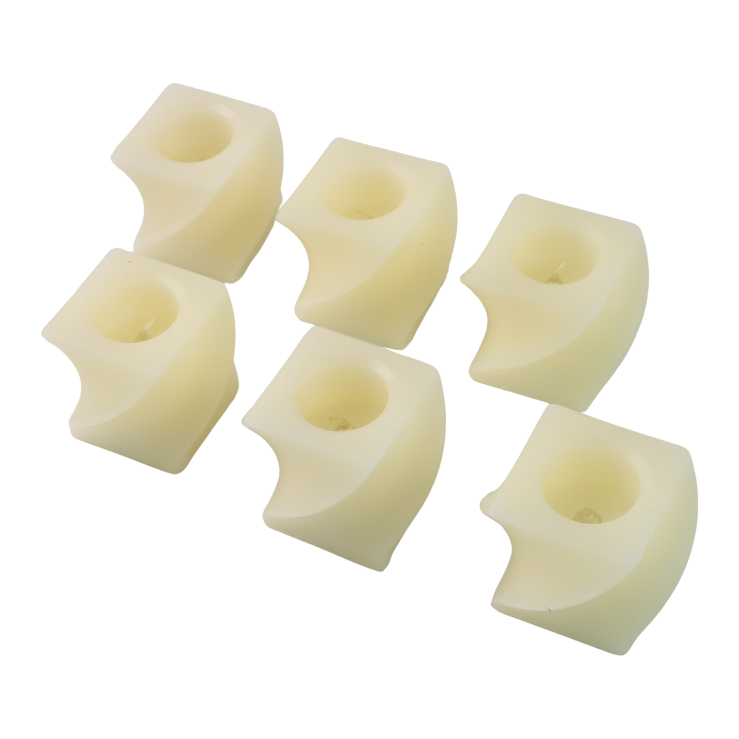 Set of 6 Wukusy LED flameless square decorative candles with tealight lamps for home decor, safe and ambient lighting.
