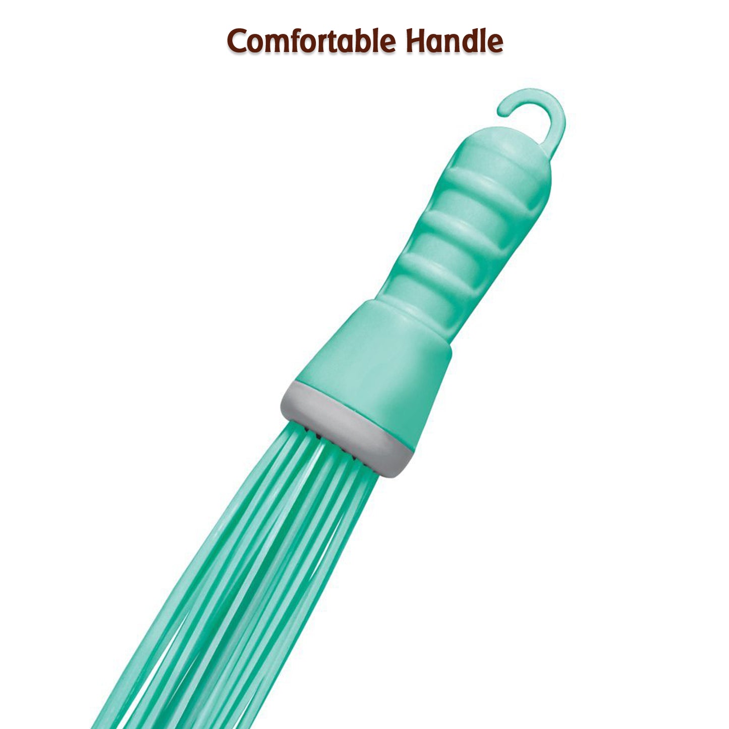 Wukusy plastic hard bristle broom for bathroom floor cleaning, wet and dry scrubbing, with sturdy bristles for effective cleaning.