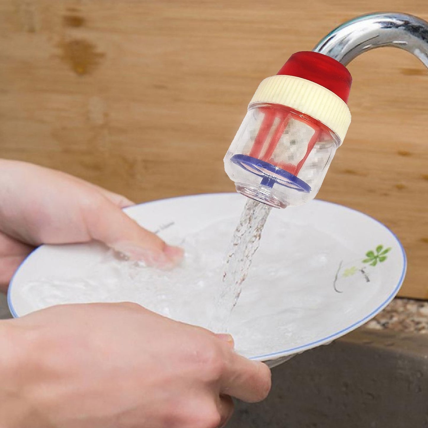 Wukusy 1449 plastic water tap candle filter cartridge for kitchen water filtration system, shown in close-up view