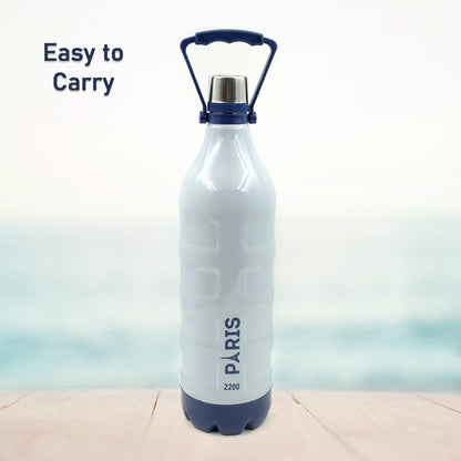 Wukusy plastic insulated water bottle with handle, BPA-free, leak-proof, 1500ml capacity, suitable for kids, school, gym, and sports.