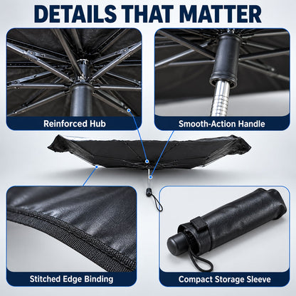 Mix Design Car Windshield Umbrella Sunshade With Compact Storage Sleeve (1 Pc)