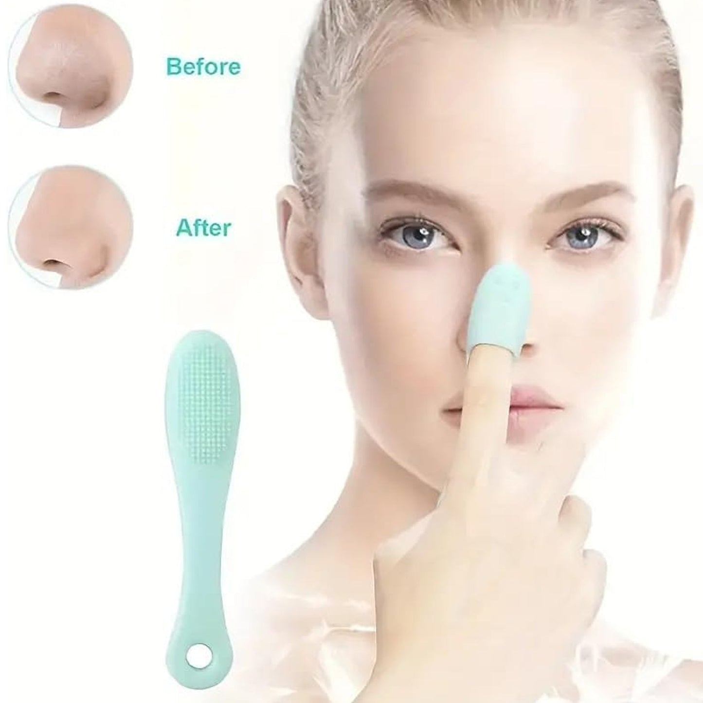 Wukusy silicone facial cleansing brush finger wash for makeup removal and skin cleansing, in mixed colors, health care facial scrubber