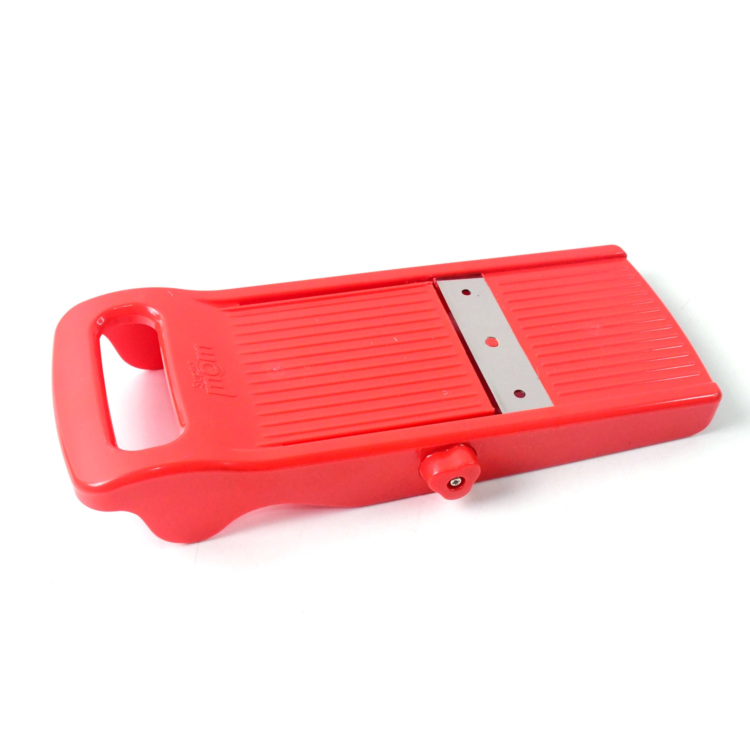 Wukusy Supermom Easy Plus vegetable slicer, a compact kitchen tool with multiple blades, ideal for slicing vegetables efficiently.