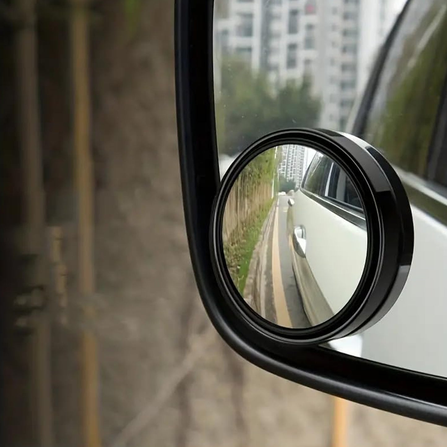 Pair of Wukusy 6205 360-degree convex rear view mirrors with wide-angle, adjustable round design for improved home or vehicle visibility