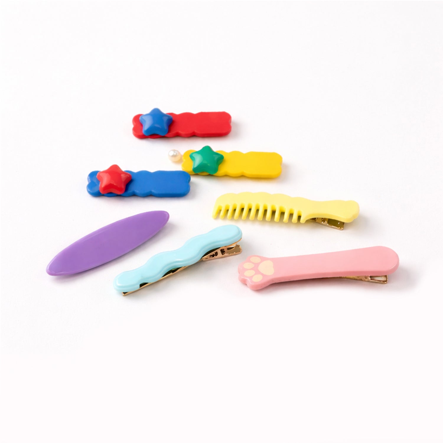 Set of Wukusy cute and stylish hair clips with mixed designs, perfect for adding a fashionable touch to hairstyles.